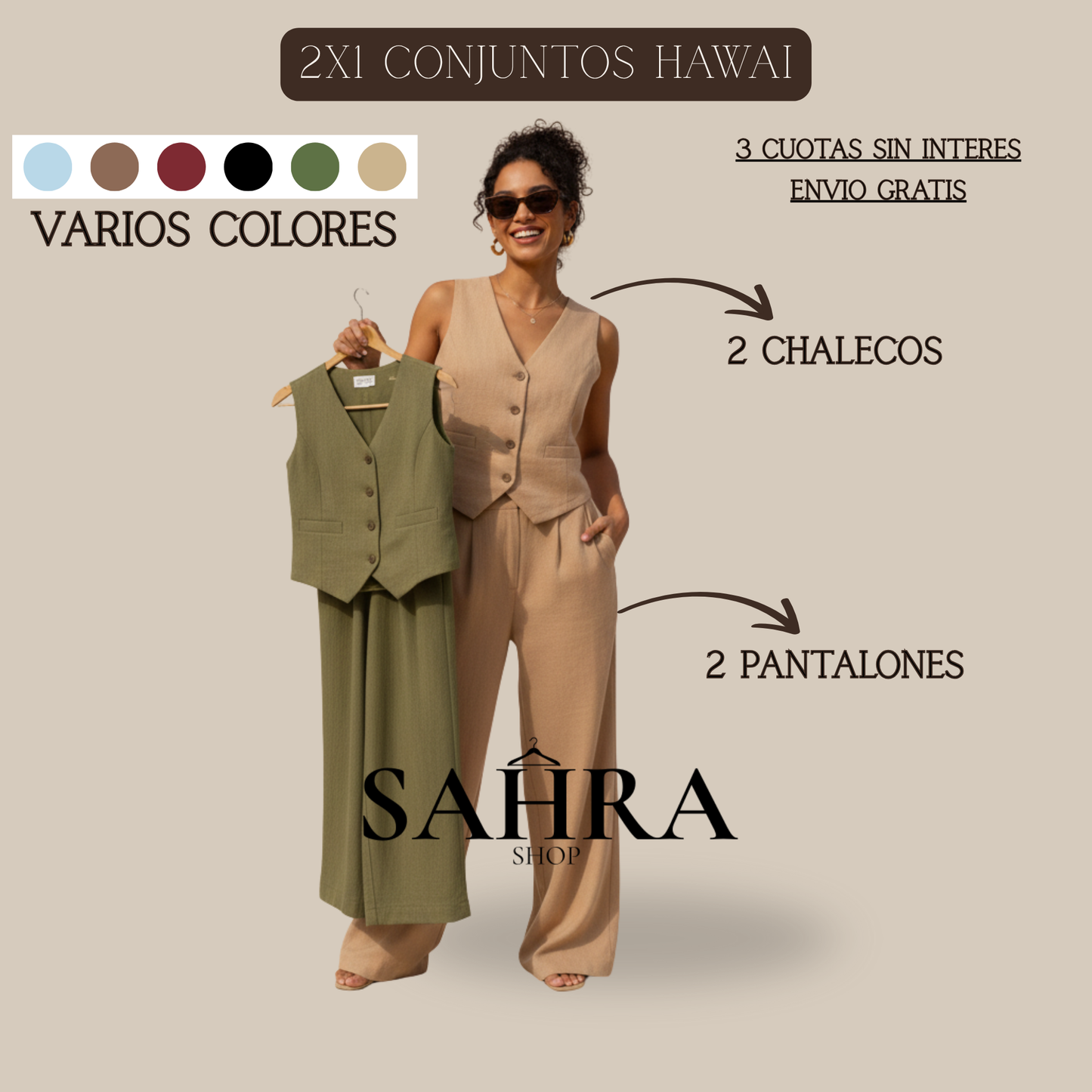 2x1 Conjunto Hawai | ¡2 Conjuntos al precio de 1!